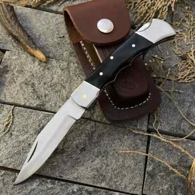 NAVAJA DE BOLSILLO PLEGABLE SHARD™ PERSONALIZADA DE ACERO FORJADO A MANO EDC CON BLOQUEO CON FUNDA Foto 1 de 4