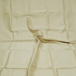 Vintage Cream 100% Pure Silk Handloom Sari Remnant 5YD Craft Fabric Silk Scrap - Picture 1 of 4