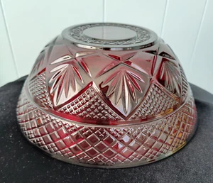 Cristal D' Arques-Durand France Ruby Red Serving Bowl 10" ~ Perfect - Picture 1 of 5