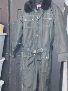 Vintage Jcpenney Snowmobile Apparel Black Insulated Suit Size Medium - Picture 1 of 12