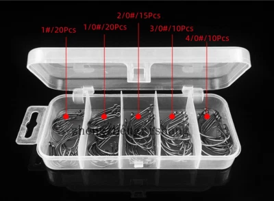 75Pcs/Box Offset Sport Circle Hook High Carbon Steel Octopus Fishing Hook 1#-4/0 - Image 1 of 4