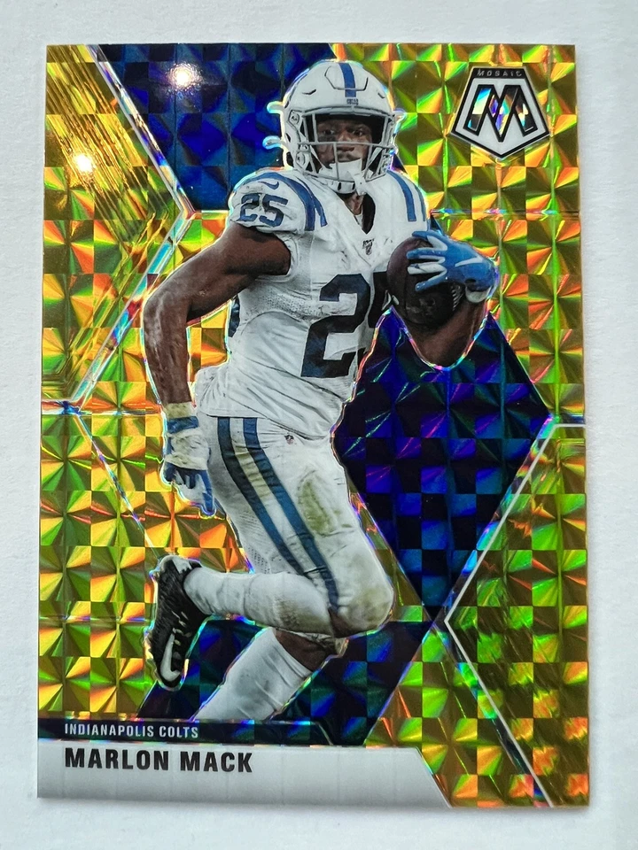 2020 Panini Mosaic Gold Wave Prizm #92 Marlon Mack Colts #'d /17 - Image 1 of 3