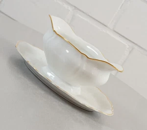 Salsa Fürstenberg Brunsviga blanca borde dorado Art Dèco - Imagen 1 de 9