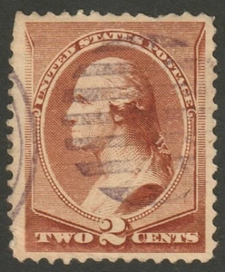 Scott #210 1883 Used Purple Grid Fancy Cancel 210SP02-27 - Picture 1 of 2