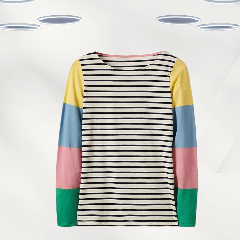 Mini Boden Kid's Long Sleeve Striped Breton Top In Multi (Defect) - Image 1 of 1