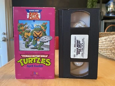 Tenage Mutant Ninja Turtles VHS Tape, April Foolish Burger King Promo HTF OOP Foto 1 de 4