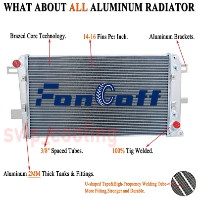 For 2001-2005 Chevrolet Silverado 2500 3500 Duramax 6.6L 3Row Aluminum Radiator - Image 1 of 4