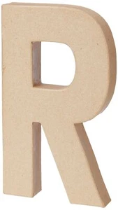 Create Crafts 26617 Creativ 20.5 cm 1-Piece Papier Mache Letter R, Beige - Picture 1 of 4