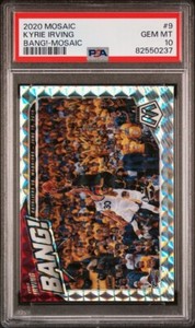 2020-21 Panini Mosaic Silver Prizm Kyrie Irving BANG! #9 Psa 10