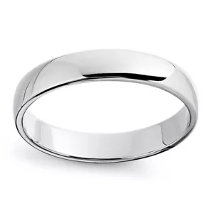 Alianza de boda de oro blanco de 14 quilates de ajuste cómodo para hombre de 5 mm  - Imagen 1 de 2
