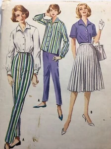 1961 McCalls 5795 De Colección Patrón de Costura Mujer Pantalones Plisados Falda Camisa 14 Busto 34 - Imagen 1 de 11