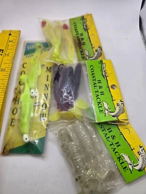 Lot of Vintage H+H Coastal Tackle and Delong Lures Rubber Fishing Lures - Image 1 of 4