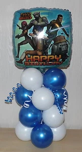 STAR WARS - NUOVO - HAPPY BIRTHDAY - NUOVO - DISPLAY PALLONCINO IN LAMINA - CENTROTAVOLA - Foto 1 di 7