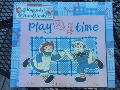2001 Pressman Raggedy Ann & Andy Playtime 24 PC Thick Puzzle Sealed New - Image 1 of 4