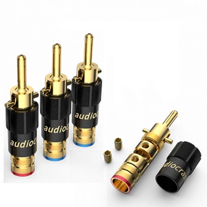 4x Kabel audio Wtyczka bananowa Pozłacana High End Blokowane wtyczki bananowe - Zdjęcie 1 z 14