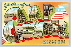 Vintage Postcard Greetings from Camp Crowder MO 1946 Military Base U8 - Picture 1 of 2