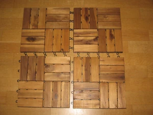 HOLZ-TERRASSEN- BALKON- BODEN- KLICK- FLIESEN- RESTBESTAND- NEU - Bild 1 von 3