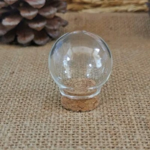 10er Set Miniatur Puppenhaus Klarglas Ständer Kugeln mit Korksockel Dekor Zum Selbermachen - Bild 1 von 6