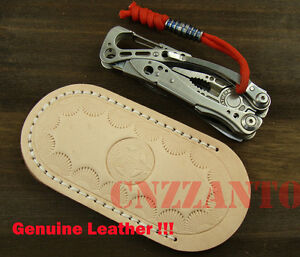 Big size genuine leather cowhide Sheath Pocket / Folding Knife Multi Tool Pouch