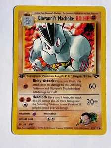 Giovanni’s Machoke 42/132 Gym Challenge 1st Edition Pokemon LP - Imagen 1 de 2