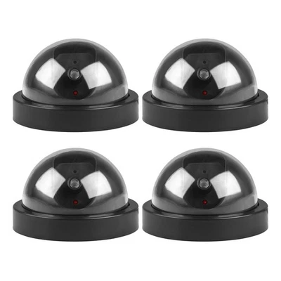 4Packs Fake Security Camera Dome Dummy w/ Realistic Looking Flash LED Lights - Image 1 of 4