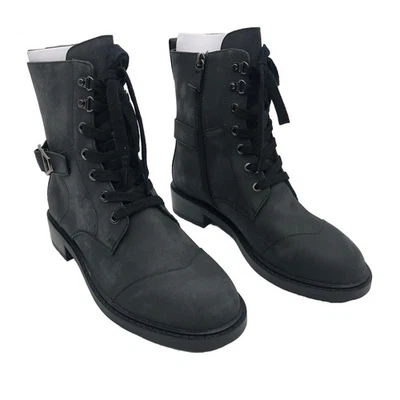 Aerosoles Womens Amie Leather Combat Boots Black Size 7.5 M New  - Image 1 of 4