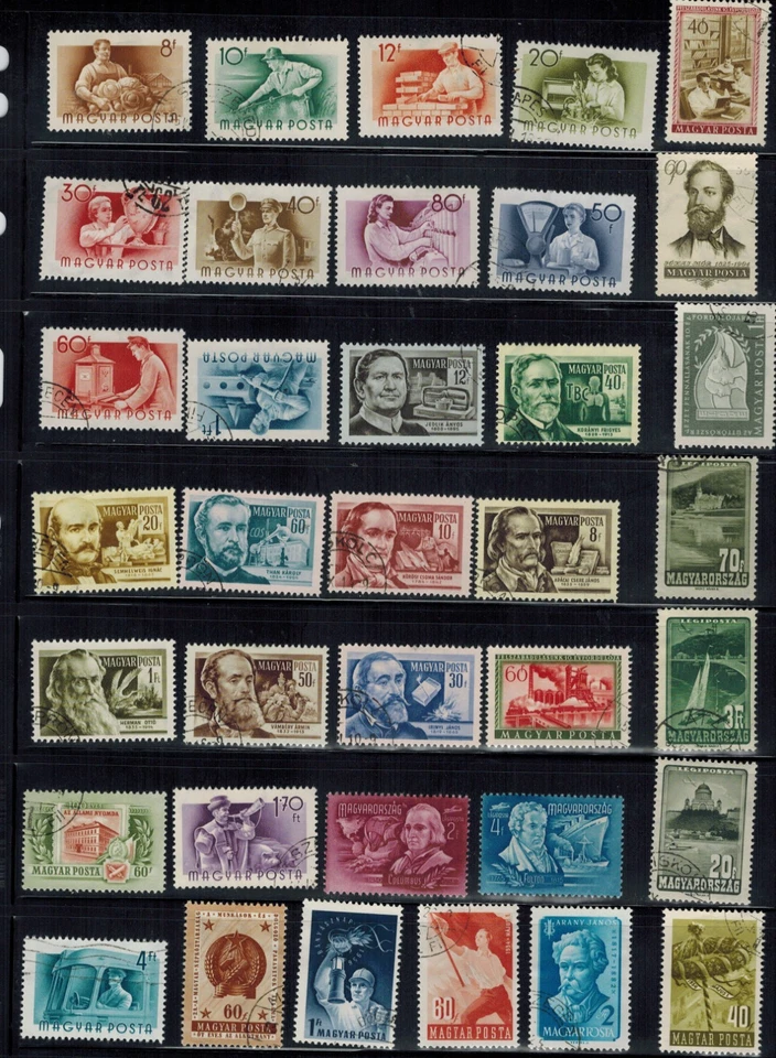 STOCK PAGE OF USED STAMPS FROM HUNGARY - Image 1 of 1