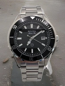Reloj para hombre Bulova 98B203 Marine Star esfera negra acero inoxidable tono plata - Imagen 1 de 9