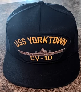 USS Yorktown CV-10 Cap USN Navy Cap Adjustable Black Made in USA Vintage - Picture 1 of 5