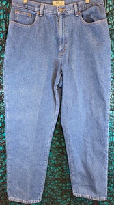 L.L. BEAN FLANNEL LINED JEANS WOMENS 16 R RELAXED ORIGINAL FIT STRAIGHT ZIP WARM - Picture 1 of 21