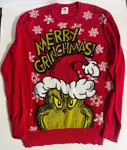 2023 The Grinch MERRY GRINCHMAS Weihnachtspullover ROT SWEATSHIRT Erwachsene XL - Bild 1 von 3