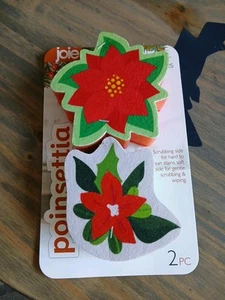 Joie Winter Themed Poinsettia Sponges ~2 Pk. - Picture 1 of 2