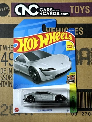 2022 Hot Wheels HW Exotics 1/10 Tesla Roadster Silver NIP - Image 1 of 2