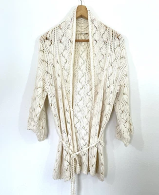 Cárdigan de ganchillo para mujer J. Jill talla M crema cottagecore boho granola costero  Foto 1 de 4