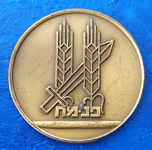Israel Gedenkmedaille alte "Die Palmacheinheit - Haganah" Bronze 45 mm - Bild 1 von 2