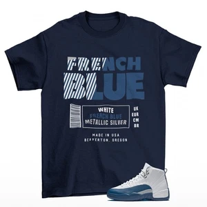 Retro Label Shirt Navy to Match Jordan 12 Retro French Blue CT8013-114 - Picture 1 of 2