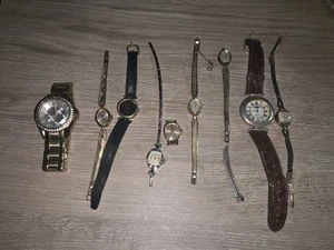 Lot Of 9 Women’s Vintage Watches For Repair Fossil Giltron Timex Eglin Helsbro  - Picture 1 of 12