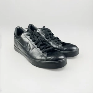 Nike Sweet Classic Sneakers Men's Sz 13 All Black Leather Low Top 318333-031 EUC - Picture 1 of 10