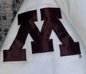 Vintage 90s University Of Minnesota White Sweatshirt S Maroon Stitched Vintage NCAA - Bild 1 von 5
