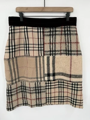 Falda a Cuadros Empalmada Vintage Burberry Única en Su Clase Nova Check Patchwork Foto 1 de 4