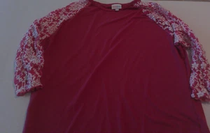 LULAROE RANDY DAMEN T-SHIRT GRÖSSE XL NEU OHNE ETIKETT MIT STRETCH SPITZENÄRMELN (RN4) - Bild 1 von 4