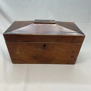 Antica teiera vittoriana in palissandro fine 1800 senza chiave qualche restauro necessario - Foto 1 di 24