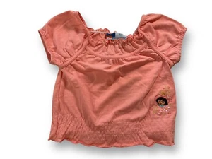 Vtg Dora The Explorer Summer Top 2006 Nick Jr Orange Embroidered Cotton 6/6x - Picture 1 of 10