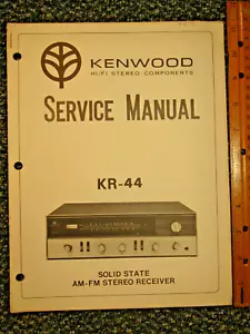 Kenwood KR-44 Estado Sólido AM-FM Receptor Estéreo Manual de Servicio ~ Original ~ 1969 - Imagen 1 de 4
