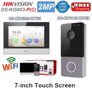 Hikvision DS-KIS603-P (C) Video Intercom Kit WIFI POE Doorbell Door Station - Picture 1 of 11