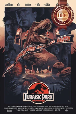 JURASSIC PARK 1993 90s ORIGINAL NEW ART CINEMA MOVIE FILM PRINT PREMIUM POSTER Foto 1 de 4