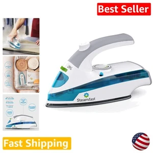 Portable Mini Steam Iron - 800 Watts, Foldable Handle, Non-Stick Sole Plate - Picture 1 of 8