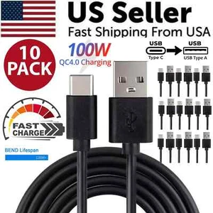 10x Type C to USB-A Fast Charge Cable Cord Charging Quick Charger Bulk Wholesale - Picture 1 of 6