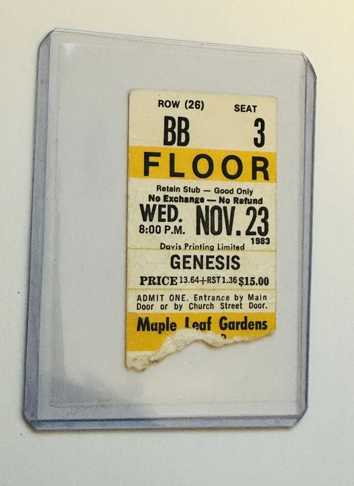 Genesis original concert ticket 1983 - Image 1 of 1