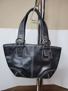 Borsa a tracolla vintage Coach in pelle nera Soho D05D-9544 - Foto 1 di 7